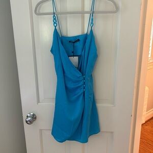 Blue mini dress from Zara! Tags still on. Size Small